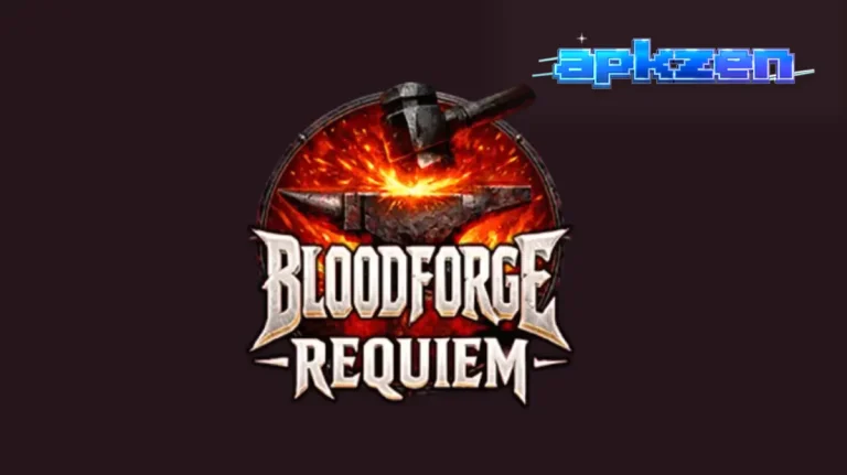 Tampilan visual slot Bloodforge Requiem dengan tema fantasi gelap dan elemen api.